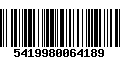 Código de Barras 5419980064189