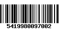 Código de Barras 5419980097002