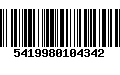 Código de Barras 5419980104342