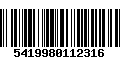 Código de Barras 5419980112316