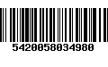 Código de Barras 5420058034980