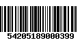 Código de Barras 54205189000399