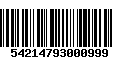 Código de Barras 54214793000999