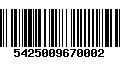 Código de Barras 5425009670002