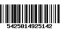 Código de Barras 5425014925142