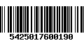 Código de Barras 5425017600190