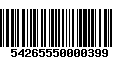 Código de Barras 54265550000399