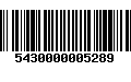 Código de Barras 5430000005289