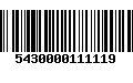 Código de Barras 5430000111119