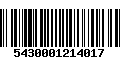 Código de Barras 5430001214017