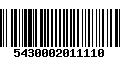 Código de Barras 5430002011110