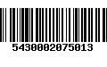 Código de Barras 5430002075013