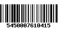 Código de Barras 5450007610415