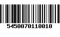 Código de Barras 5450070110010