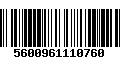 Código de Barras 5600961110760