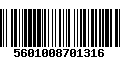 Código de Barras 5601008701316