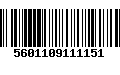 Código de Barras 5601109111151