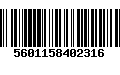 Código de Barras 5601158402316