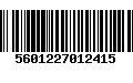 Código de Barras 5601227012415