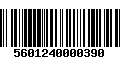 Código de Barras 5601240000390