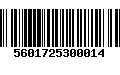 Código de Barras 5601725300014