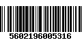 Código de Barras 5602196005316