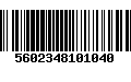 Código de Barras 5602348101040