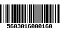 Código de Barras 5603016000160