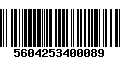 Código de Barras 5604253400089