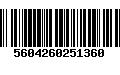 Código de Barras 5604260251360