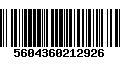 Código de Barras 5604360212926