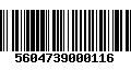 Código de Barras 5604739000116