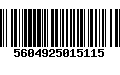 Código de Barras 5604925015115