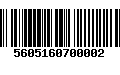 Código de Barras 5605160700002