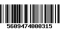 Código de Barras 5609474000315