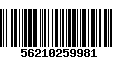 Código de Barras 56210259981