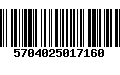 Código de Barras 5704025017160