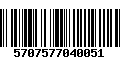 Código de Barras 5707577040051