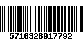 Código de Barras 5710326017792