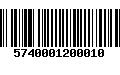 Código de Barras 5740001200010