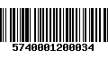 Código de Barras 5740001200034