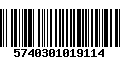 Código de Barras 5740301019114