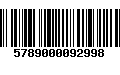 Código de Barras 5789000092998