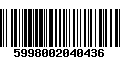 Código de Barras 5998002040436