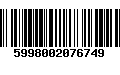 Código de Barras 5998002076749