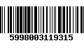 Código de Barras 5998003119315