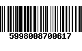 Código de Barras 5998008700617