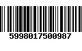 Código de Barras 5998017500987