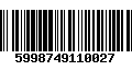 Código de Barras 5998749110027