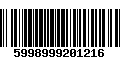 Código de Barras 5998999201216